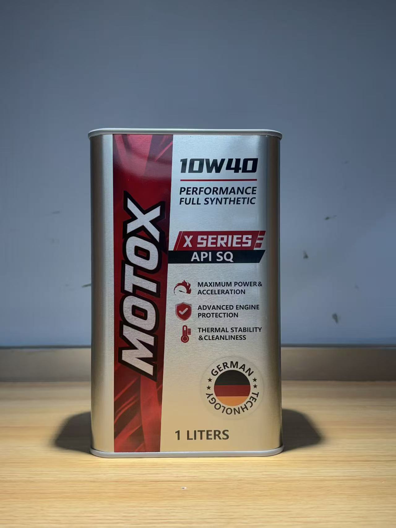 MOTOX X Series 10W-40 API SQ full synthetic engine oil, 1 liter metal can